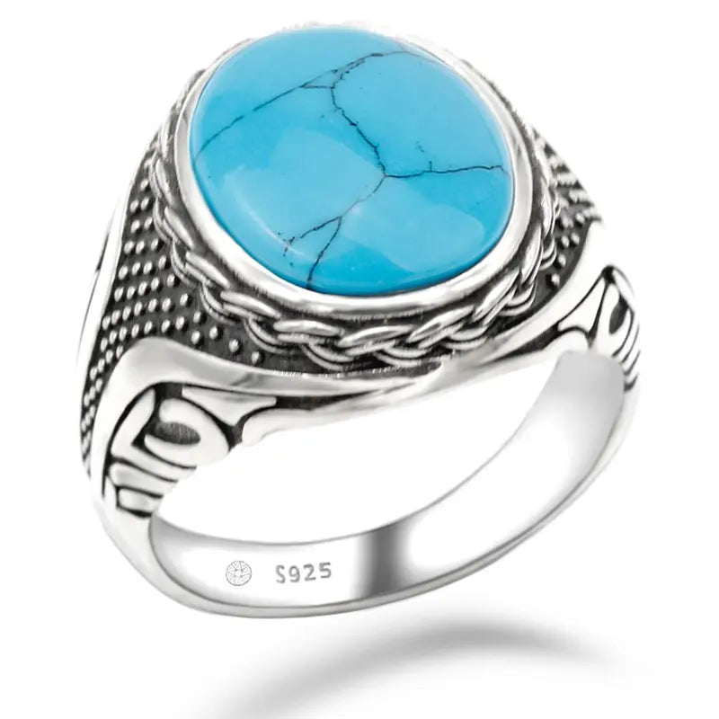 Turkos Sten Ring i 925 Sterling Silver