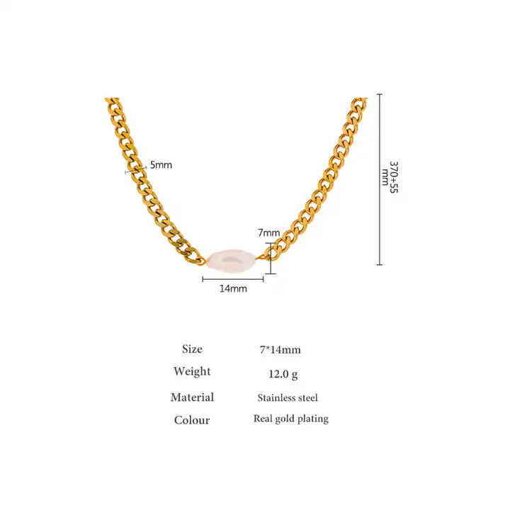 18k Guldpläterat Armband med Naturlig Pärla