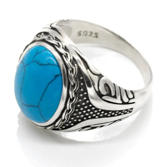 Turkos Sten Ring i 925 Sterling Silver