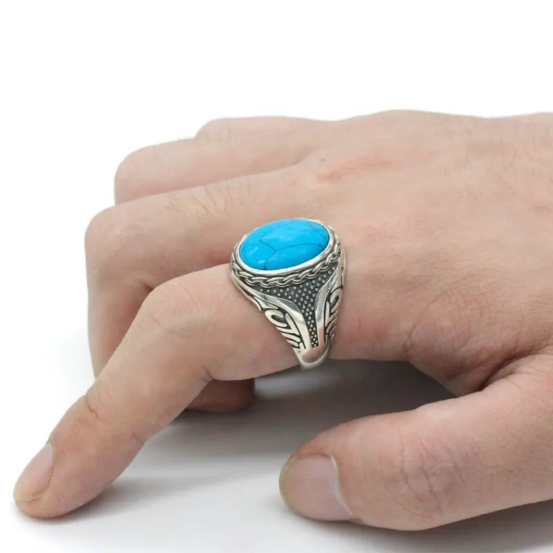 Turkos Sten Ring i 925 Sterling Silver