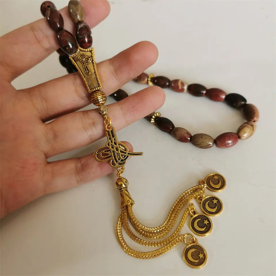 Natural Jasper Stone Rosary 33 Beads 